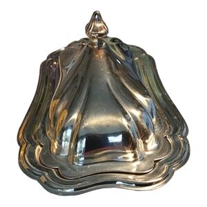 Vintage Silver Plate Butter Dish Home Dining Entertaining Kitchen Serveware